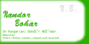 nandor bohar business card